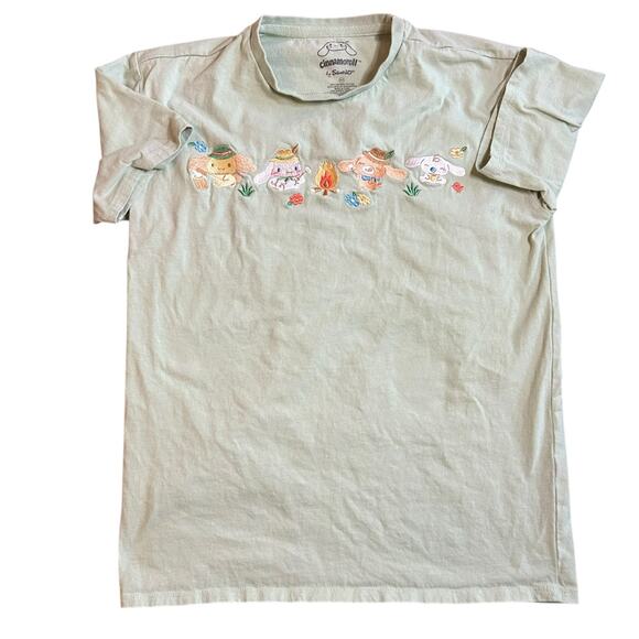 Cinnamoroll Embroidered Crewneck Tee Size XS Camping Sanrio Cute Anime Manga - Picture 1 of 5